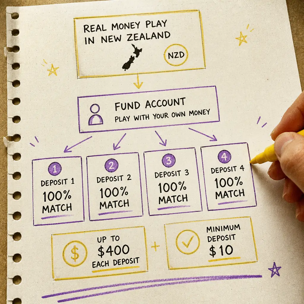 Jackpot City Casino Real Money Play in New Zealand visual guide for Jackpot City Casino
